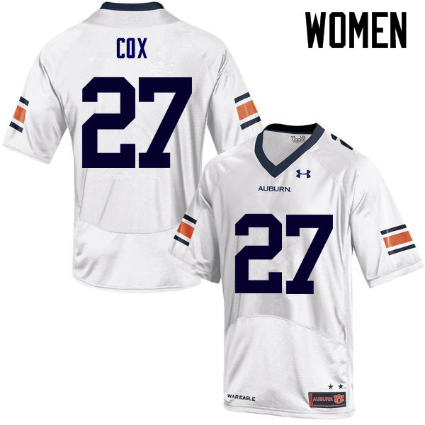 Auburn Tigers Women's Chandler Cox #27 White Under Armour Stitched College NCAA Authentic Football Jersey XGA6374TS